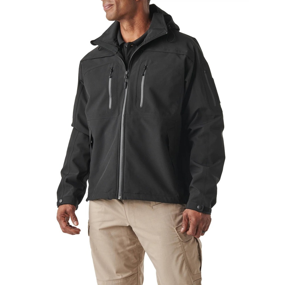 5.11 Tactical Sabre 2.0 Jacket Mens Size M Black Softshell Waterproof Hooded
